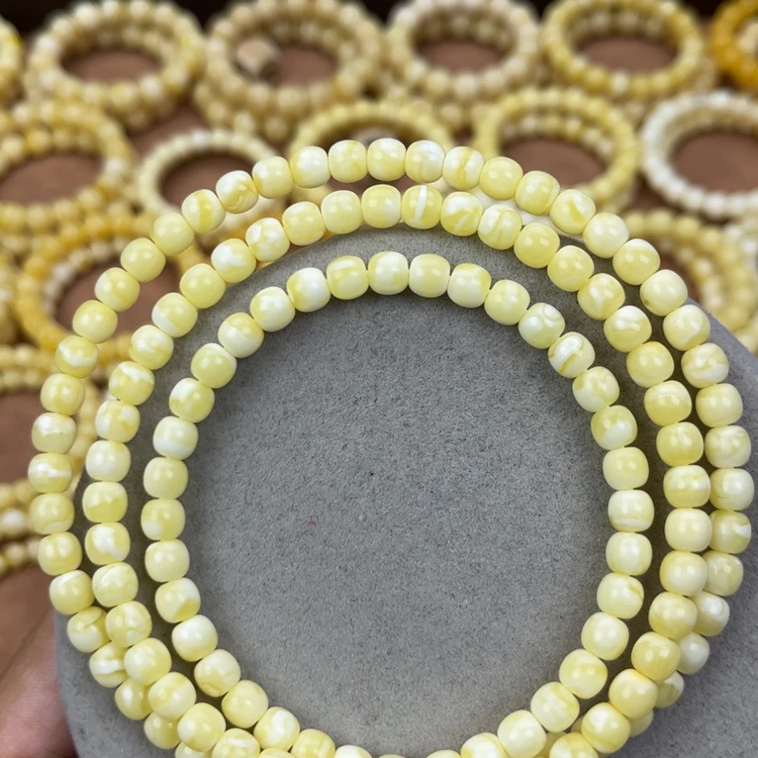 琥珀未镶嵌颈饰纯天然俄料白蜡金纹虎皮6.5*6