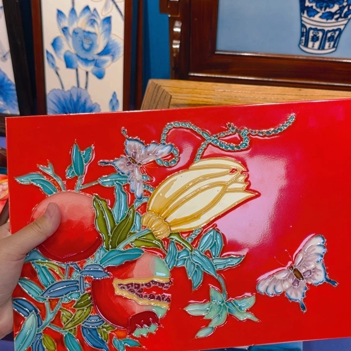 不***丑瓷片瓷板画艺术作品