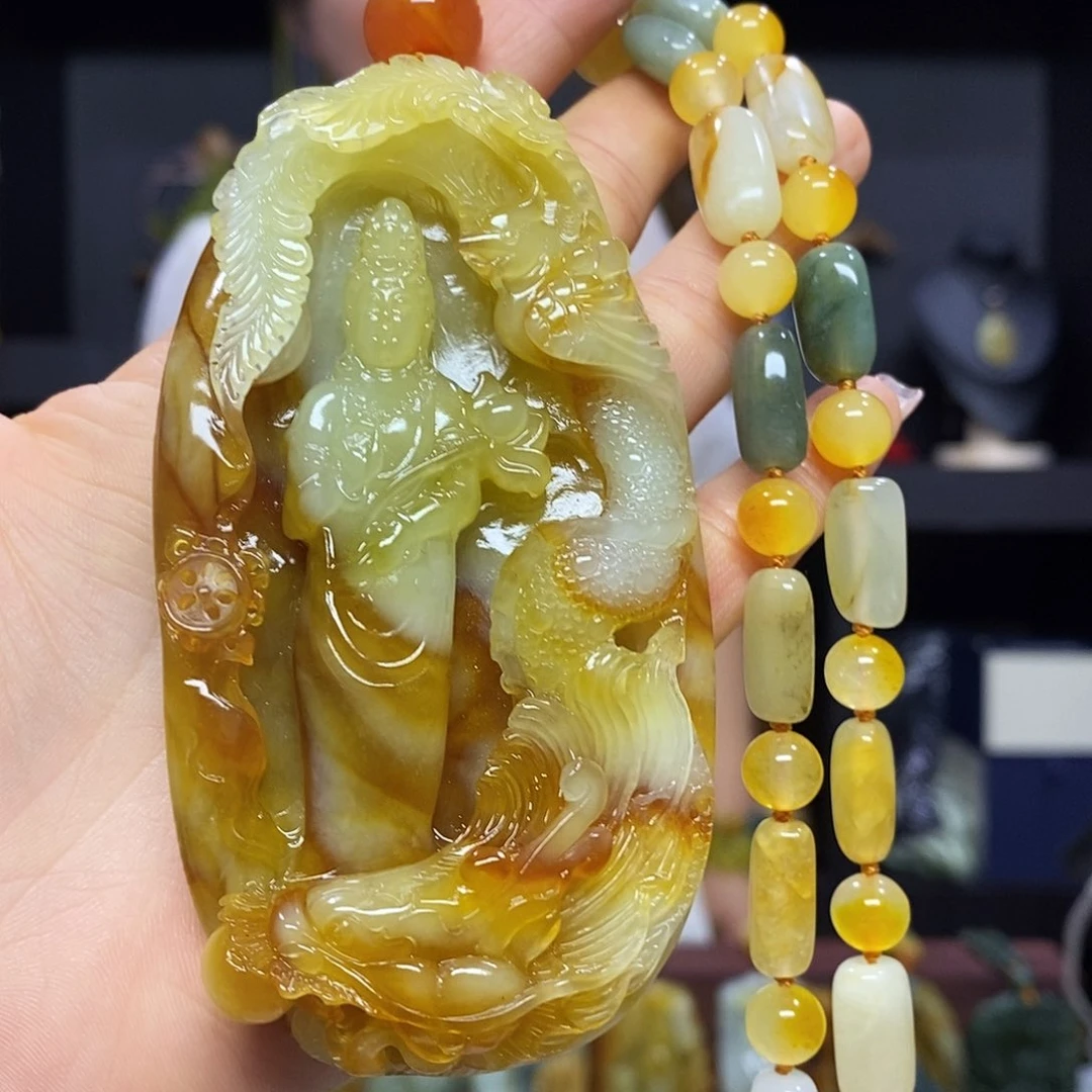 岫玉未镶嵌挂件吊坠