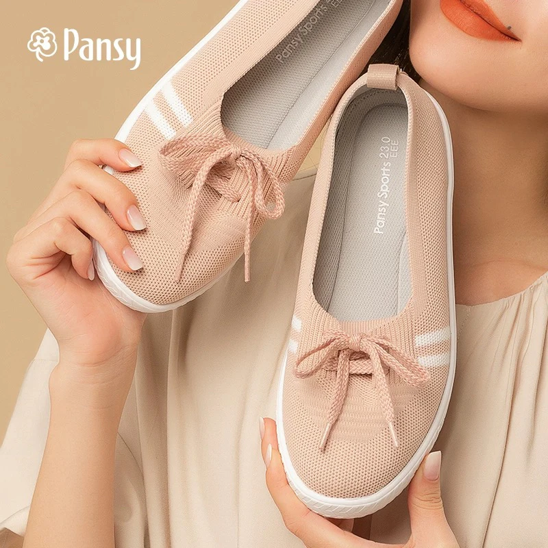 Pansy盼喜日本单鞋轻便透气软底单鞋女一脚蹬舒适鞋女鞋春款4028