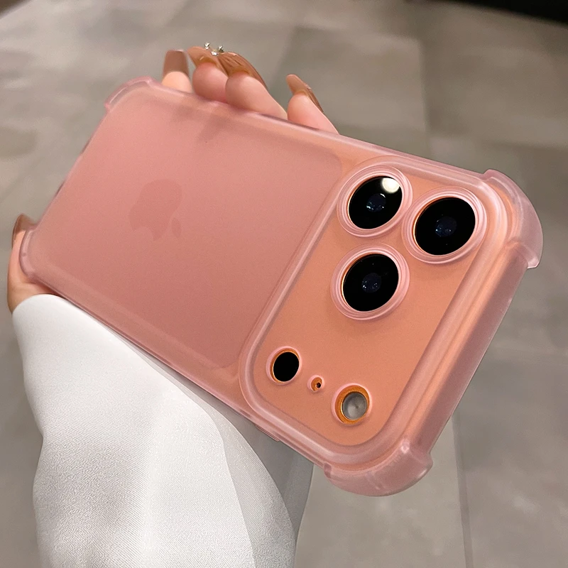 适用于苹果17promax手机壳磨砂透明肤感防摔网红男女款高级感简约