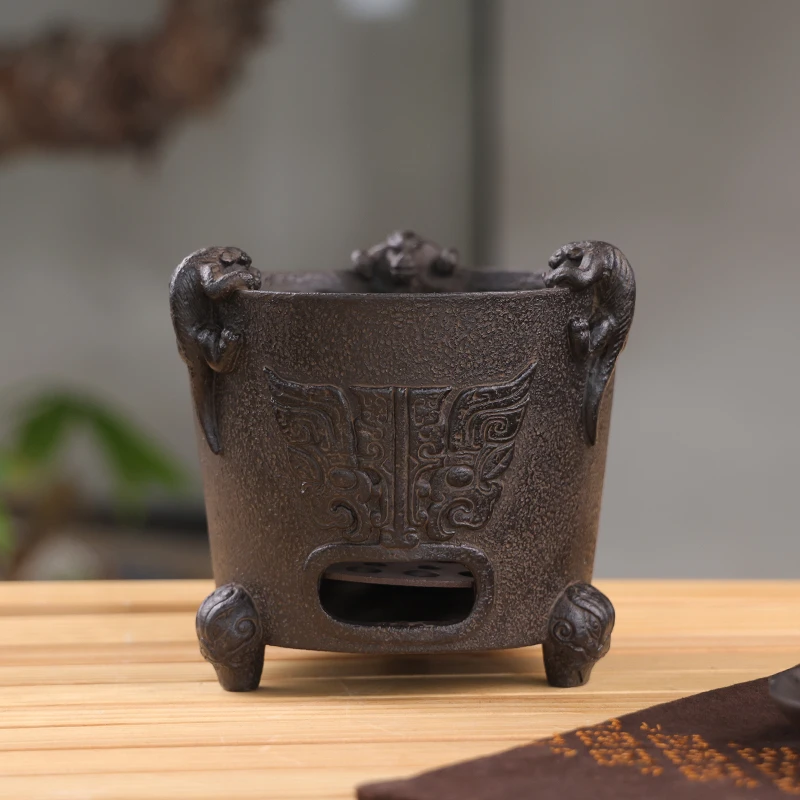 围炉煮茶狻猊炭火炉 铸铁炉户外