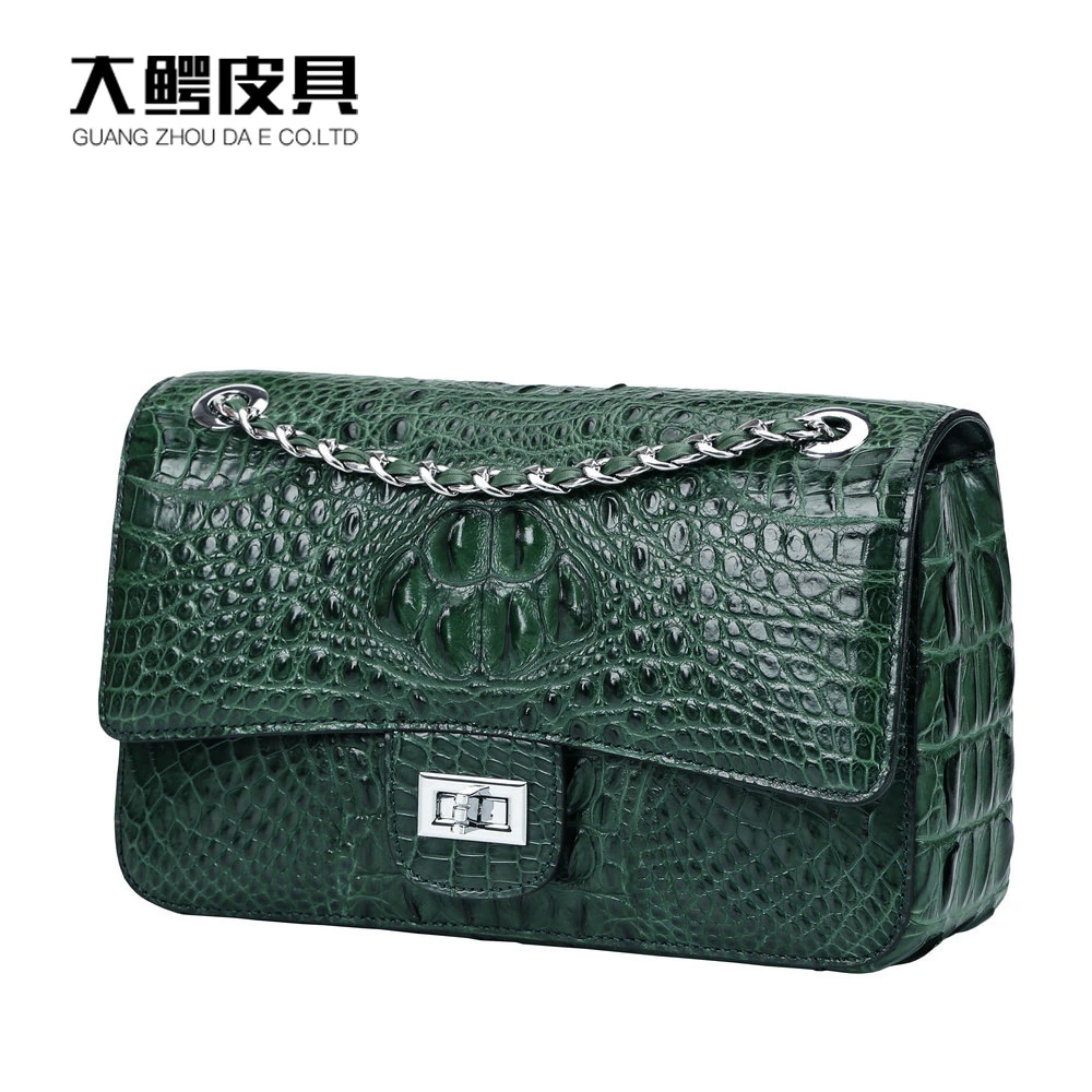 包包女真皮女包暹罗鳄鱼皮女包时尚潮流链条包单肩斜挎包厂家批发