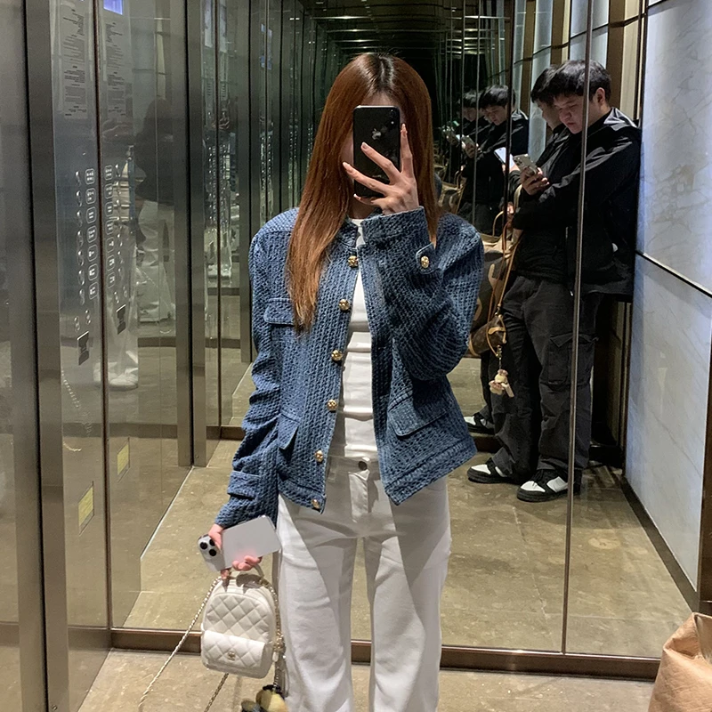 小香风轻奢款牛仔外套女2025秋季新款名媛气质百搭显瘦夹克上衣潮