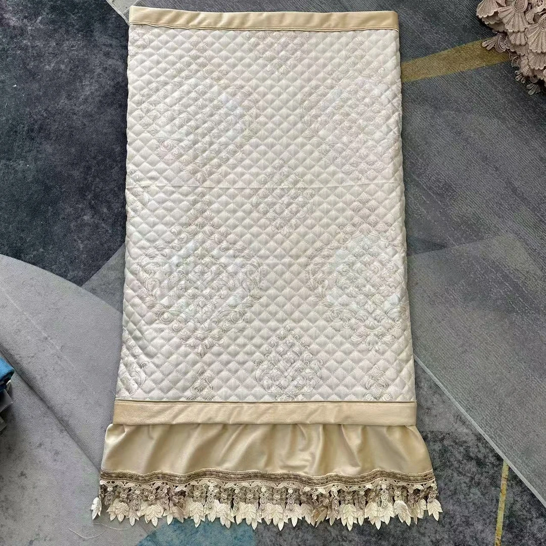 亚麻浮雕刺绣高档欧花防滑多功能沙发垫