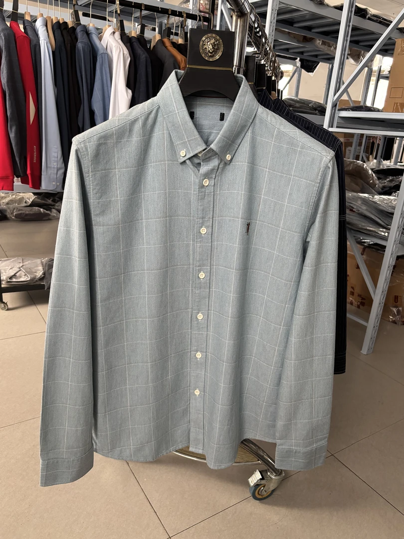 100棉 条纹格 内细抓绒！品牌撤柜秋冬单穿打底休闲长袖男士衬衫衣