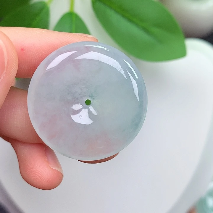 翡翠未镶嵌颈饰平安扣 29.6-5.8mm