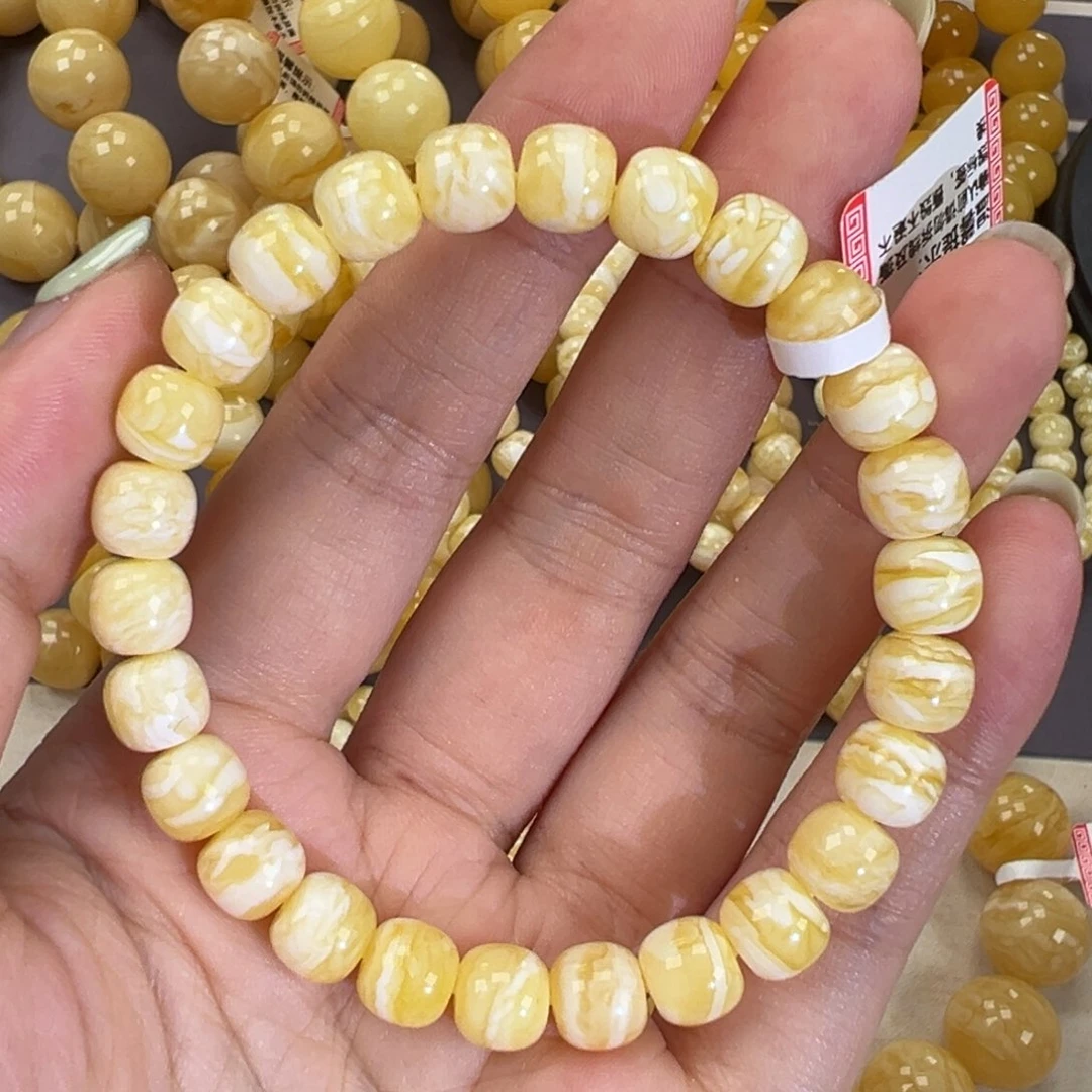 未镶嵌琥珀手链8.2瓷白虎皮