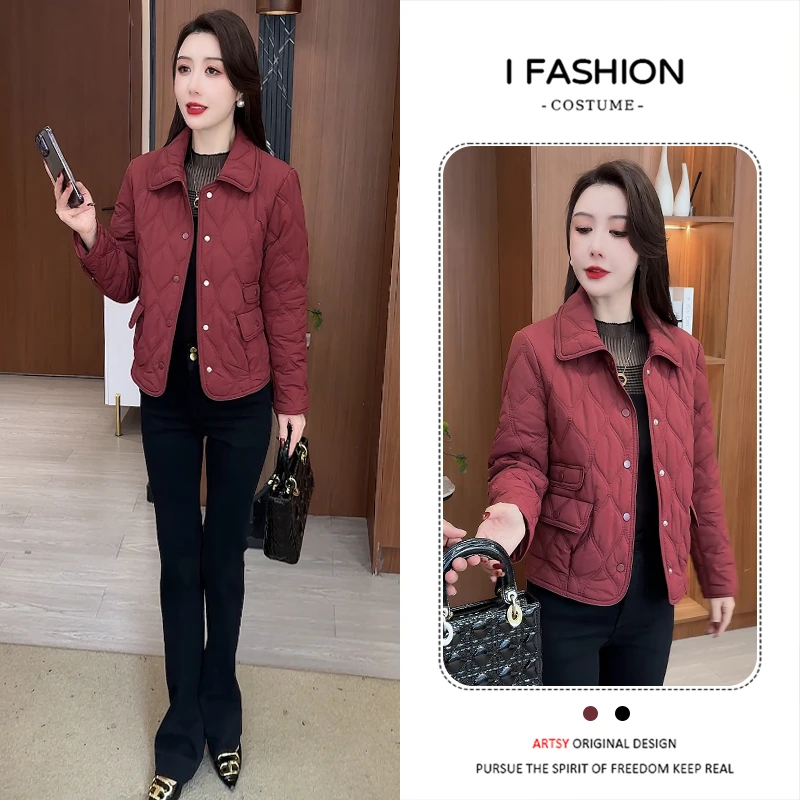 韩版时尚气质百搭长袖棉服女2025年冬季加厚保暖修身显瘦开衫外套