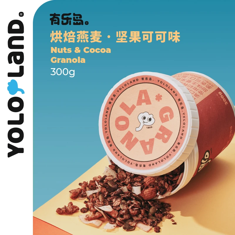 有乐岛/烘焙燕麦片 可可味 即食谷物营养酸奶碗坚果麦片