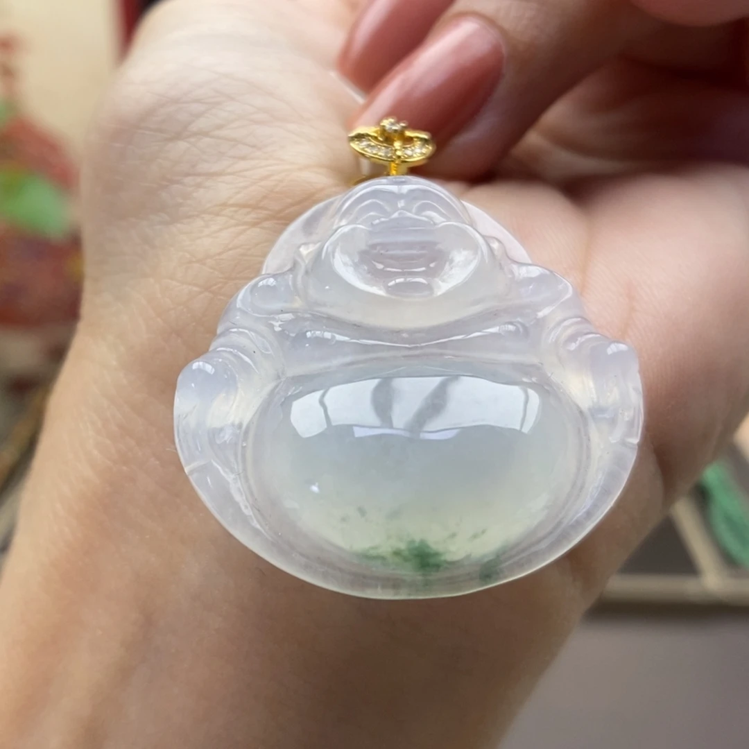 翡翠18K金镶嵌颈饰吊坠63