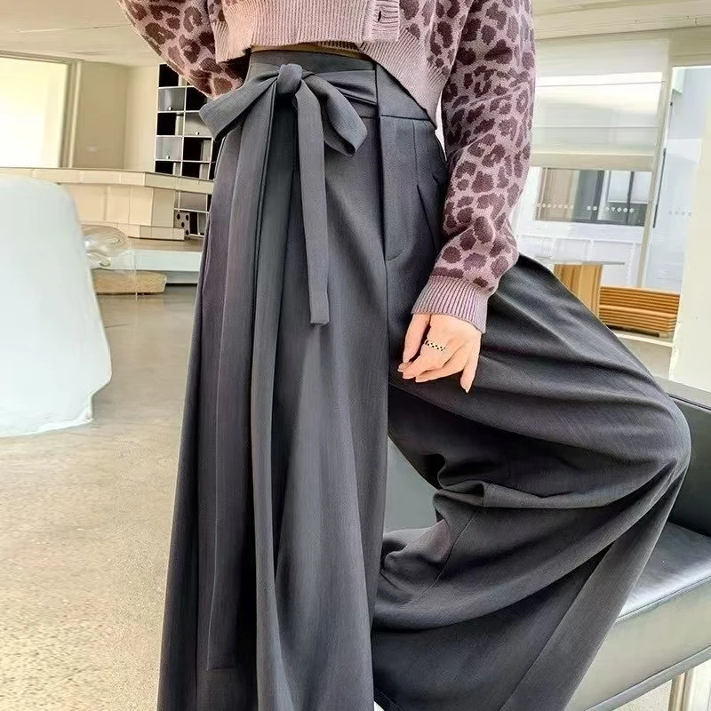 （001-200）百搭显瘦设计感喇叭裤直筒裤阔腿西裤