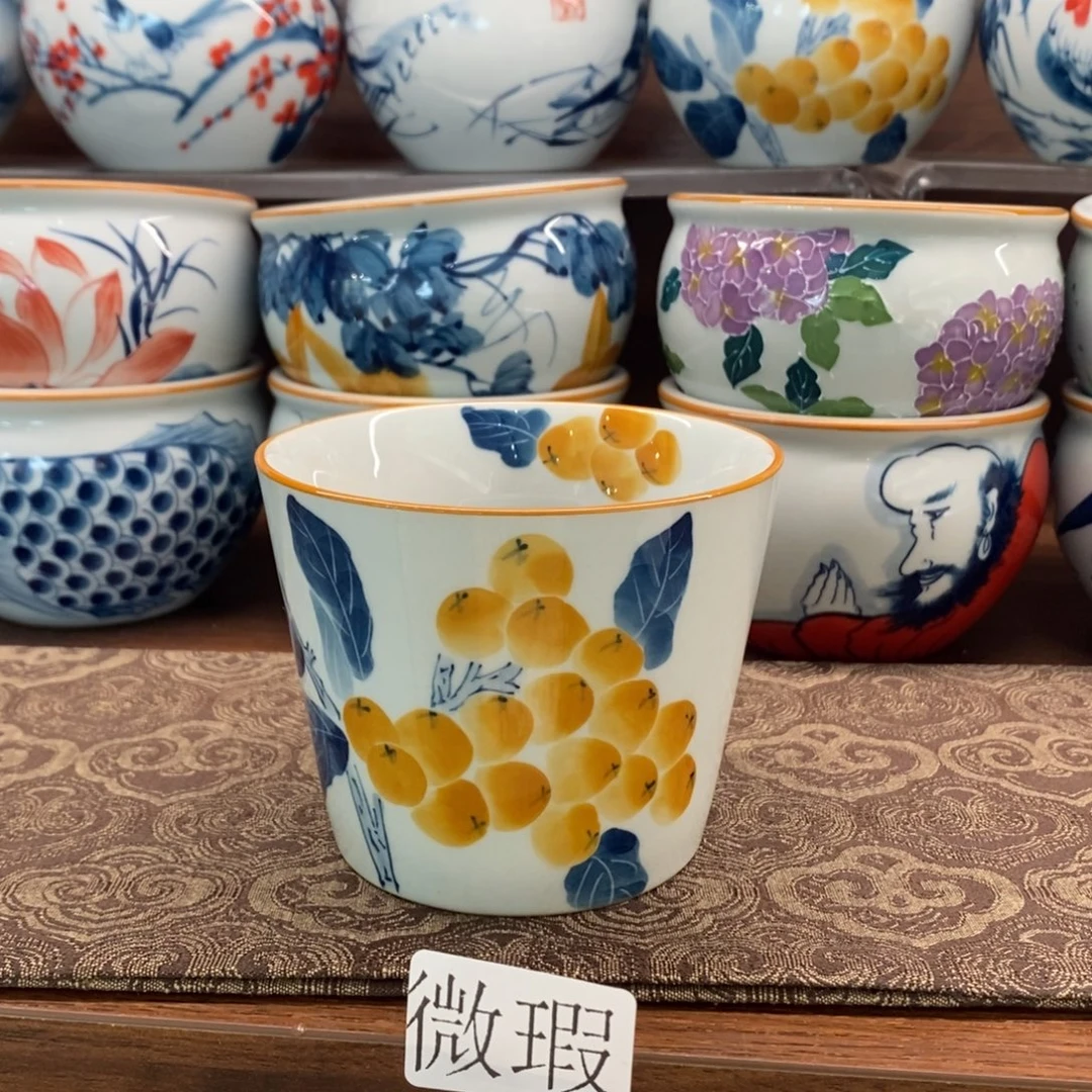 釉下手绘茶具微瑕