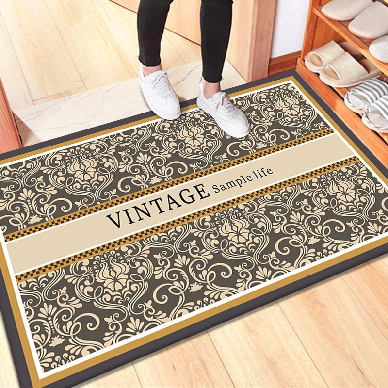 美式咖风80*100cm现代简约轻奢入户门垫吸水耐磨厨房卧室浴室脚垫