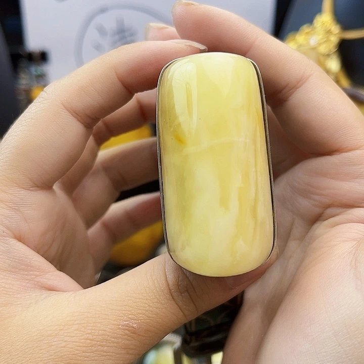 琥珀银S925镶嵌裸石