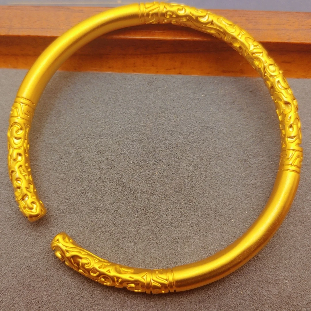 合金手镯 时尚百搭实心素圈气质传承手镯首饰饰品复古镯子精美