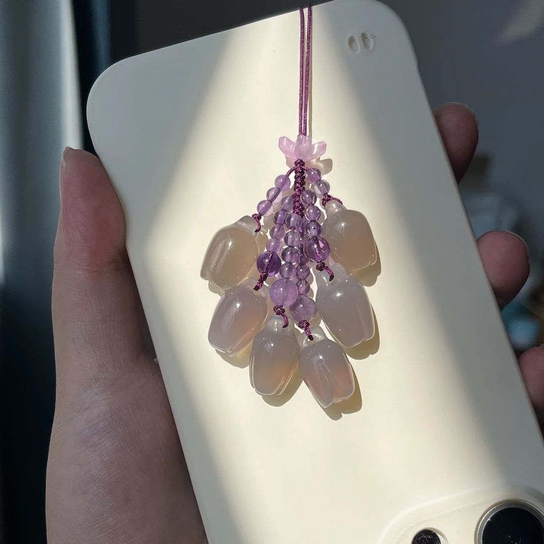 网红可爱铃兰花开手工手机链创意手机链手机挂件钥匙扣包包挂件