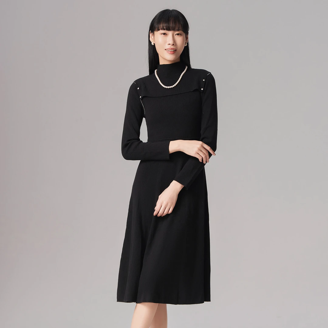 【众心专属】歌蒂诗冬季专柜新款设计收腰显瘦连衣裙女 8E42L3539