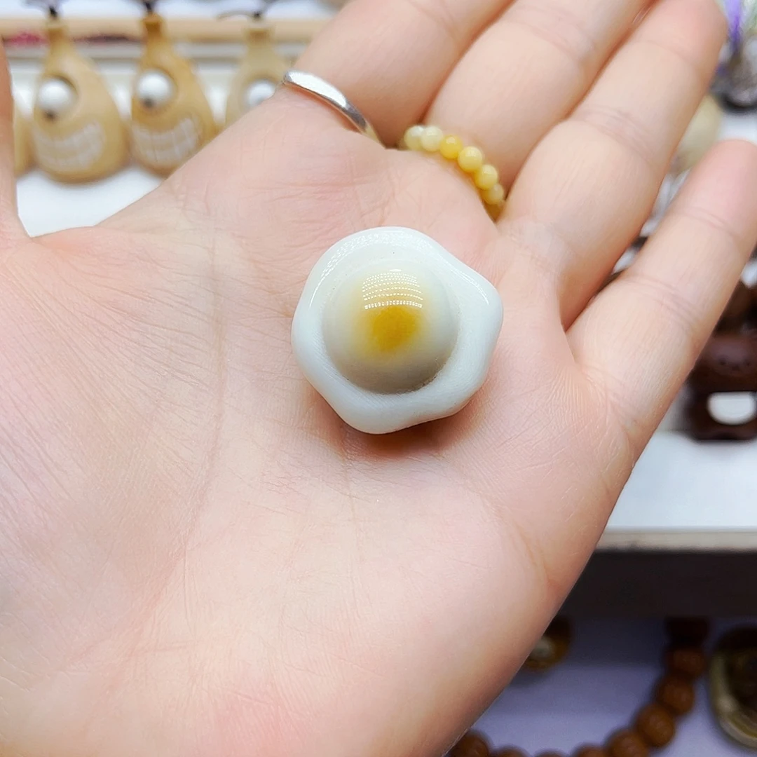 白玉菩提吊坠手工打磨配饰