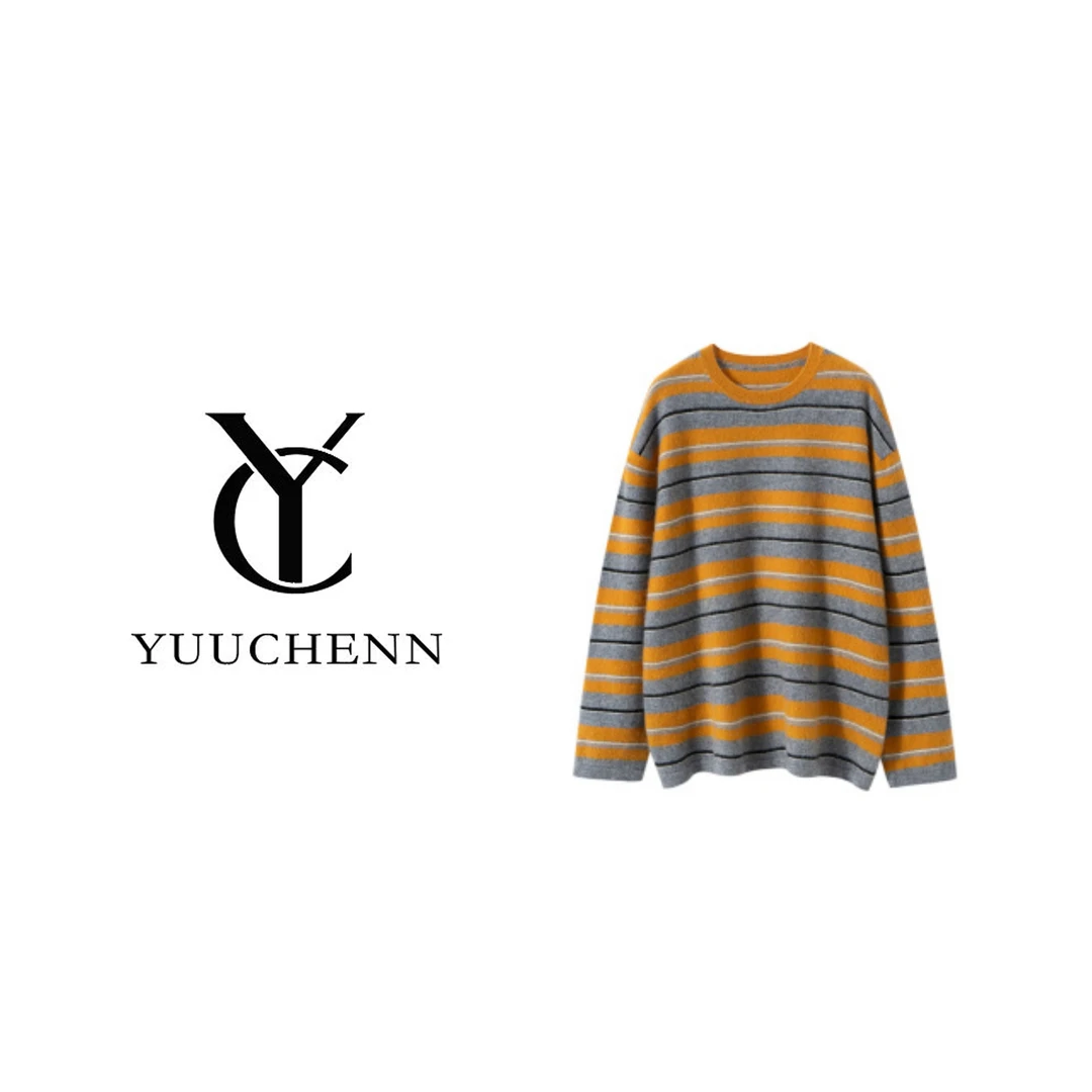 YUUCHENN爆火复古撞色条纹廓版圆领NZS5009