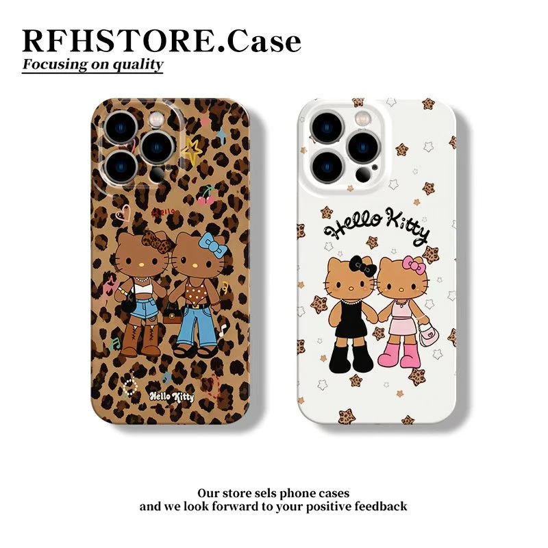 ZMGX白底长腿KT猫适用苹果17/16promax手机壳华为P70oppo小米vivo