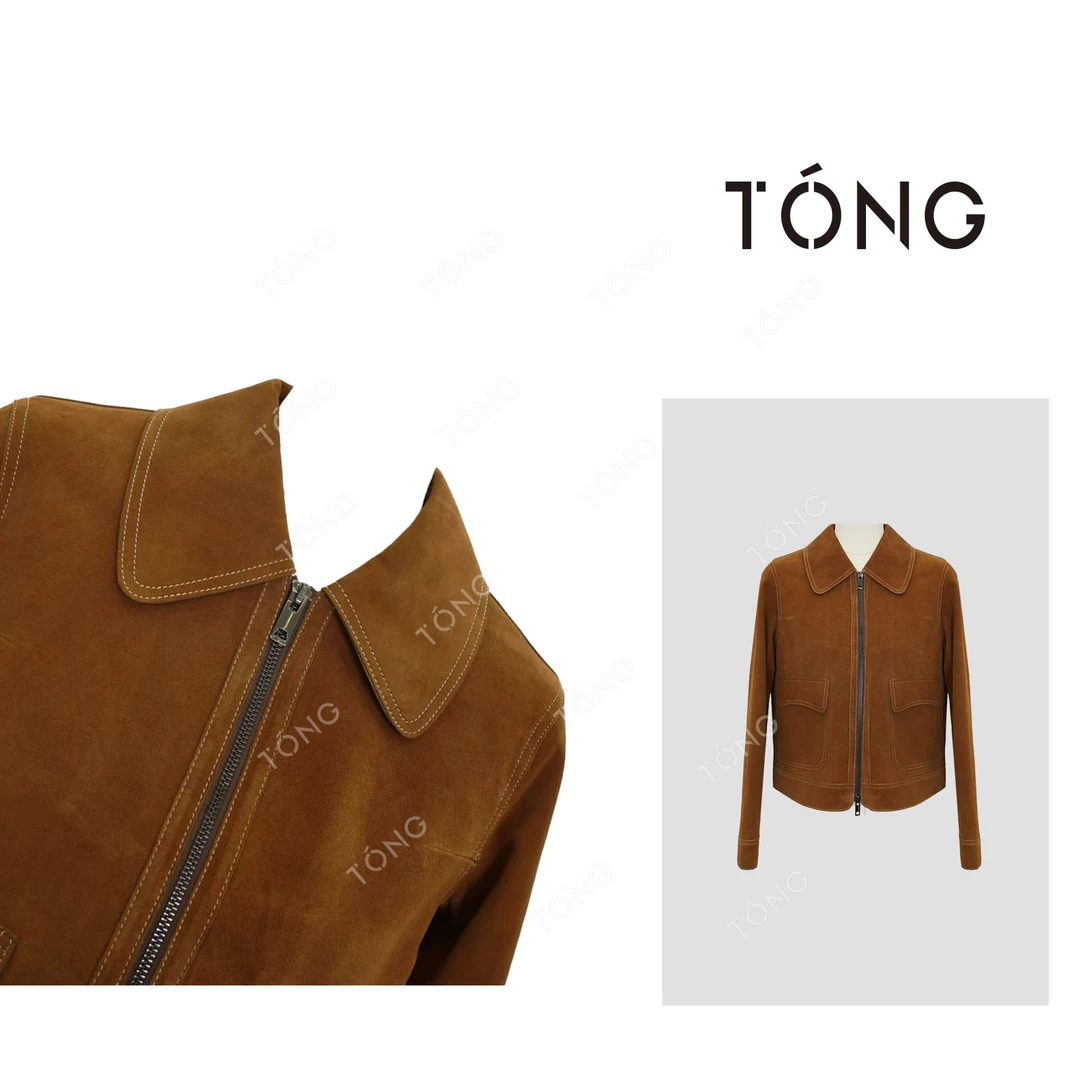 【经典永铸】西班牙进口小羊皮反绒羊皮手工夹克外套 GX1031