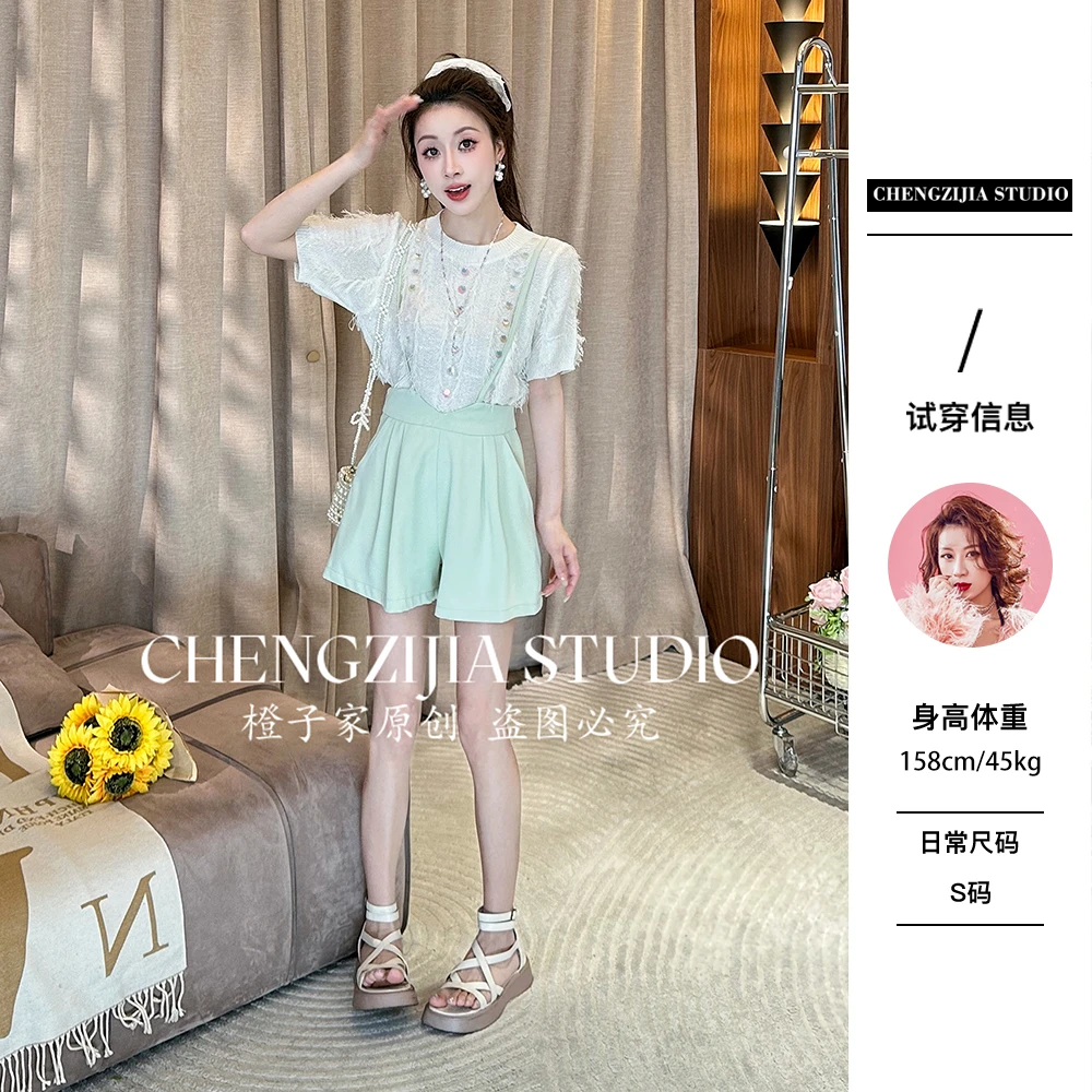 【裴诗婷】橙子·studio【粉色机遇】DD00017亮片短袖圆领打底衫08