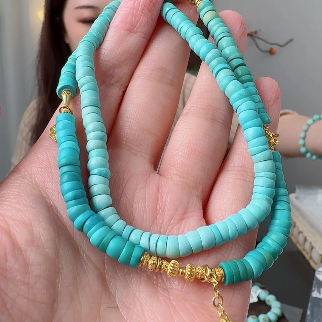 绿松石18K金镶嵌珠宝奇石