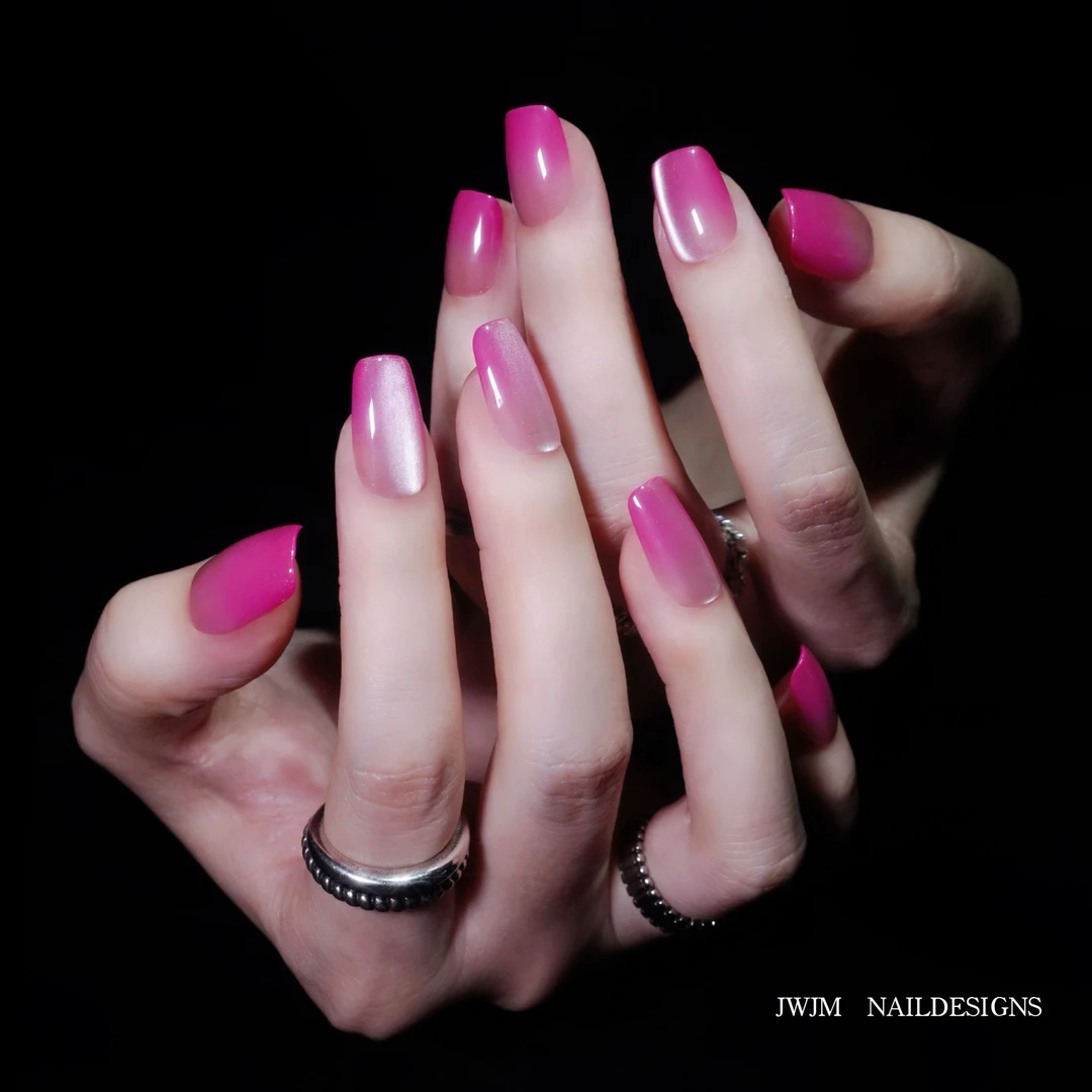 【LAILAI429号】JWJM设计手工穿戴甲玫粉渐变猫眼时尚显白10片夏款