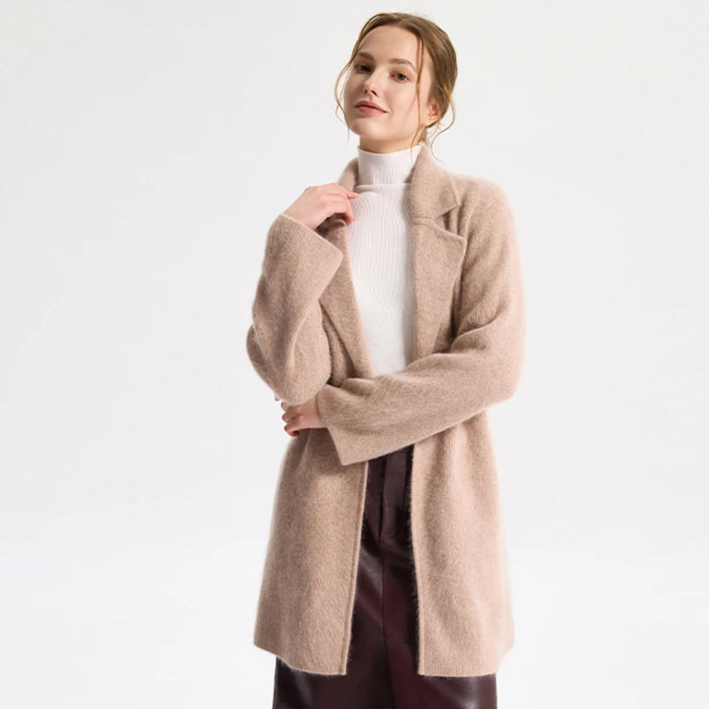 di kangra/德凯佳羊毛女装开胸中长款外套S25-1080