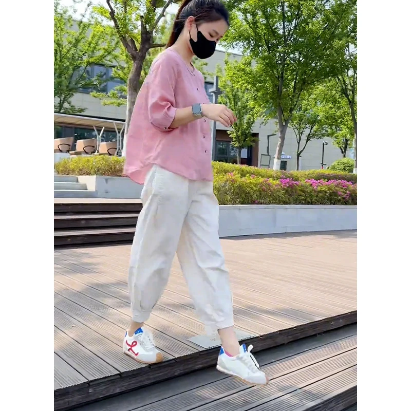 夏装减龄一整套穿搭高级感洋气时尚纯色衬衫气质显瘦休闲裤两件套