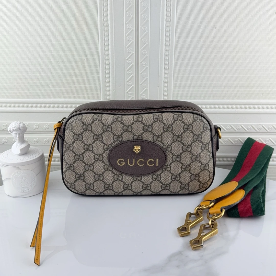 99新 GUCCI/古驰 Neo Vintage GG Supreme帆布老花相机包二奢包包