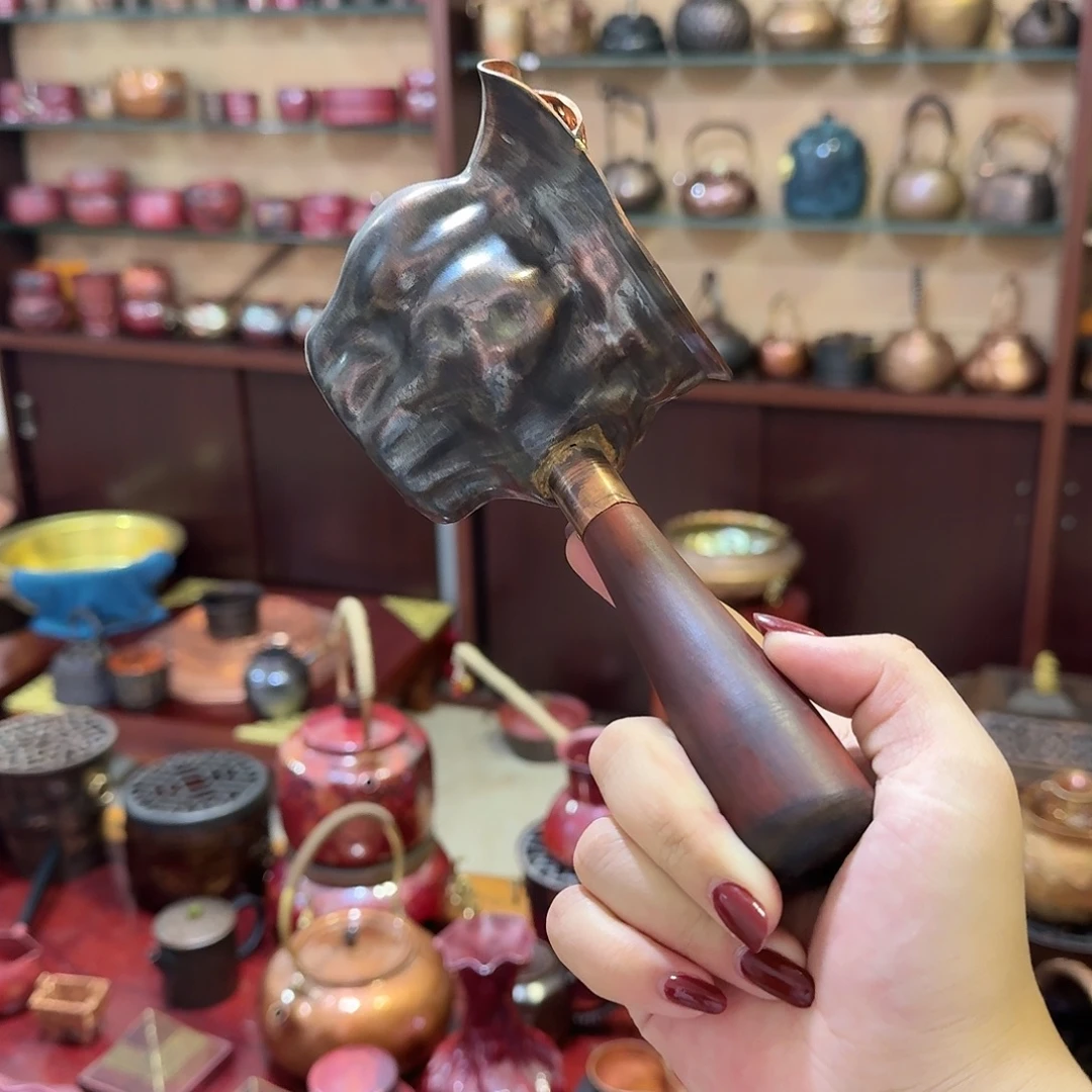 紫铜手工异形侧把一个