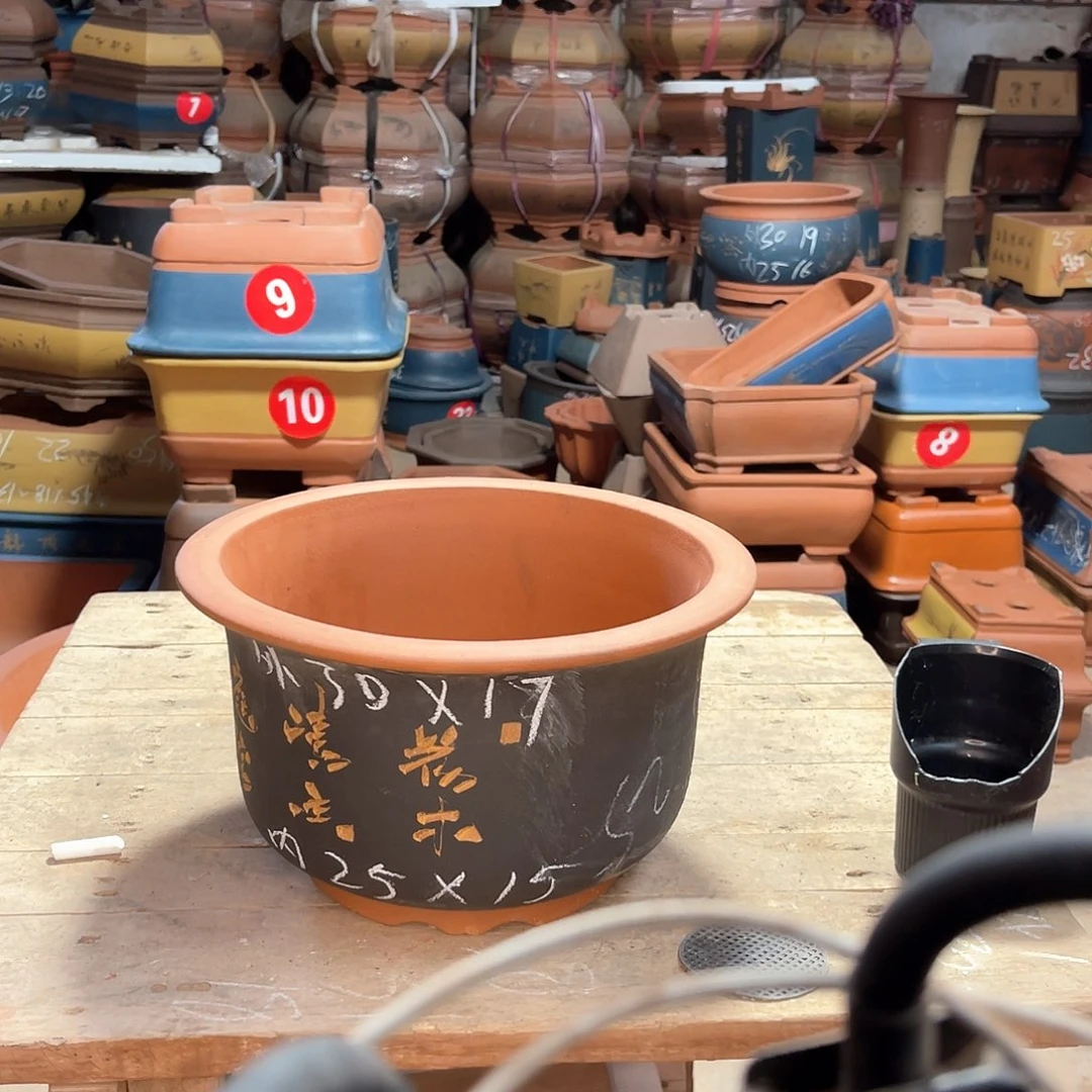 紫砂花盆金钟盆一个