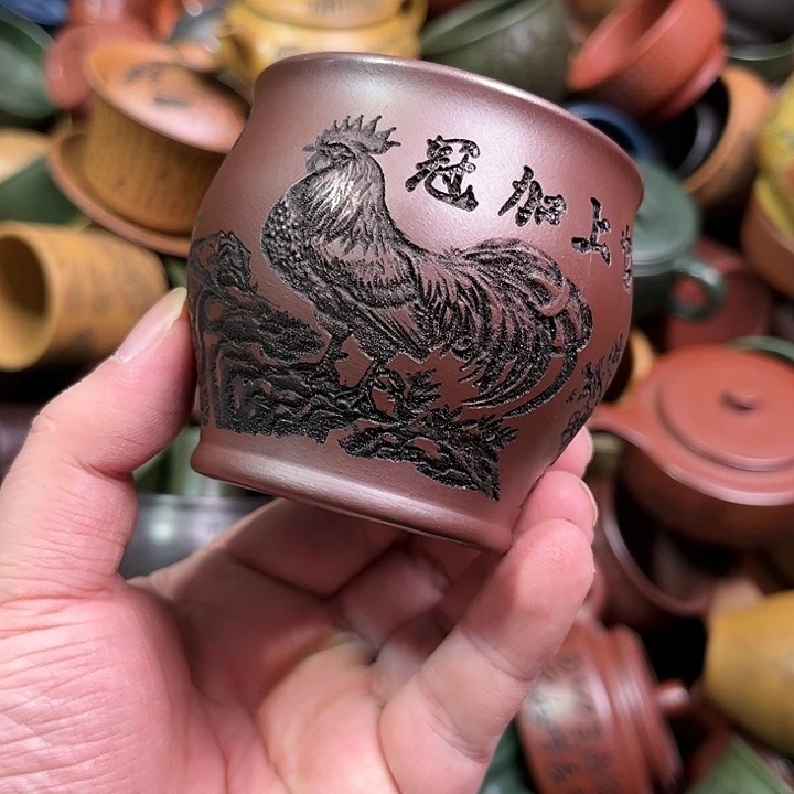 紫砂茶杯全手工紫砂主人杯