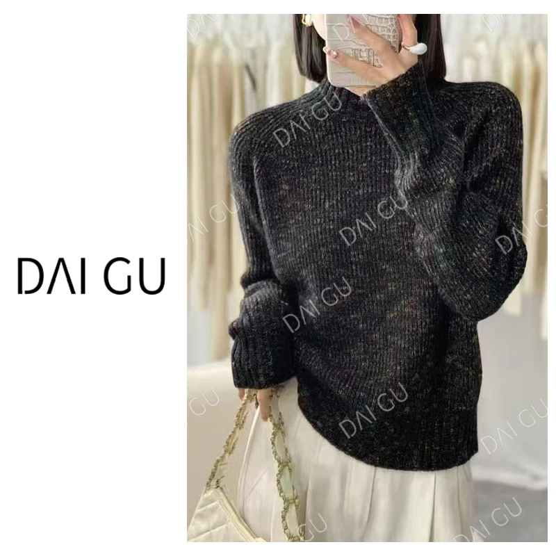 【黑曜石】秋冬新款长袖针织衫上衣宽松女装保暖显瘦毛衣打底B3562