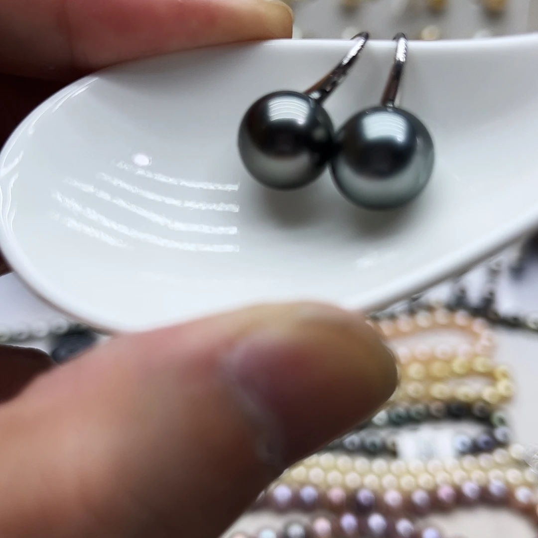 银S925镶嵌耳饰海水珍珠