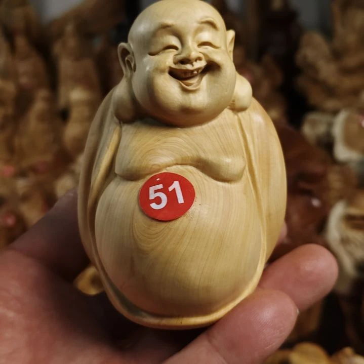 柏木大肚弥勒手把件