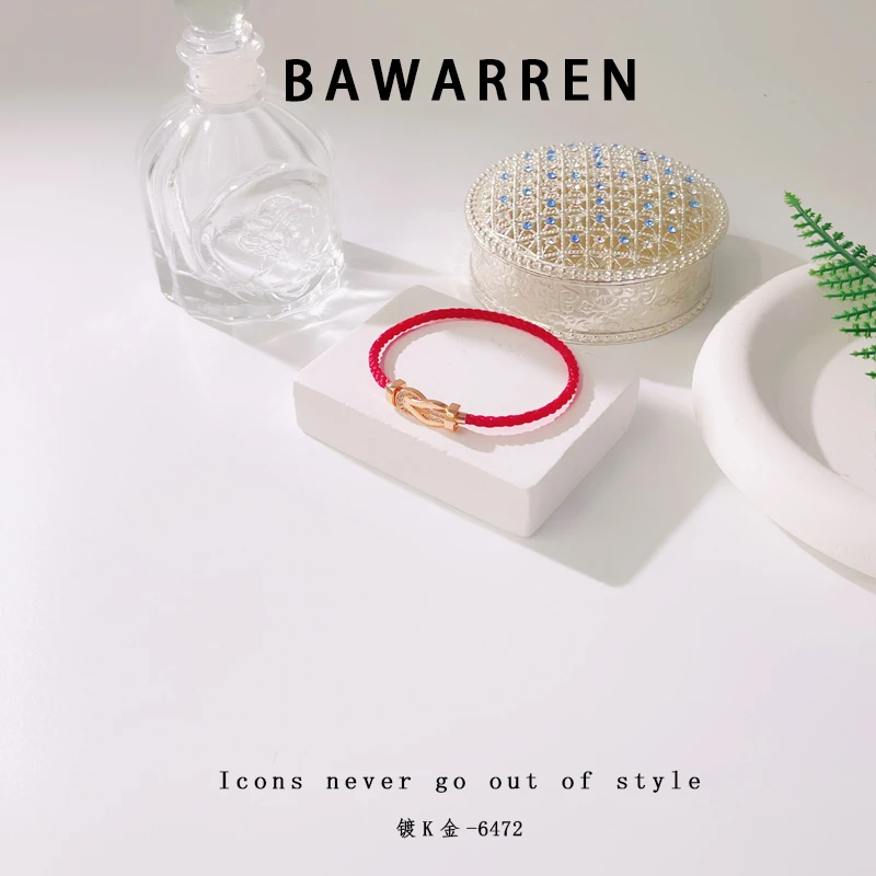 Bawarren 手链 精工CNC 6472-发财口红绳轻奢简约