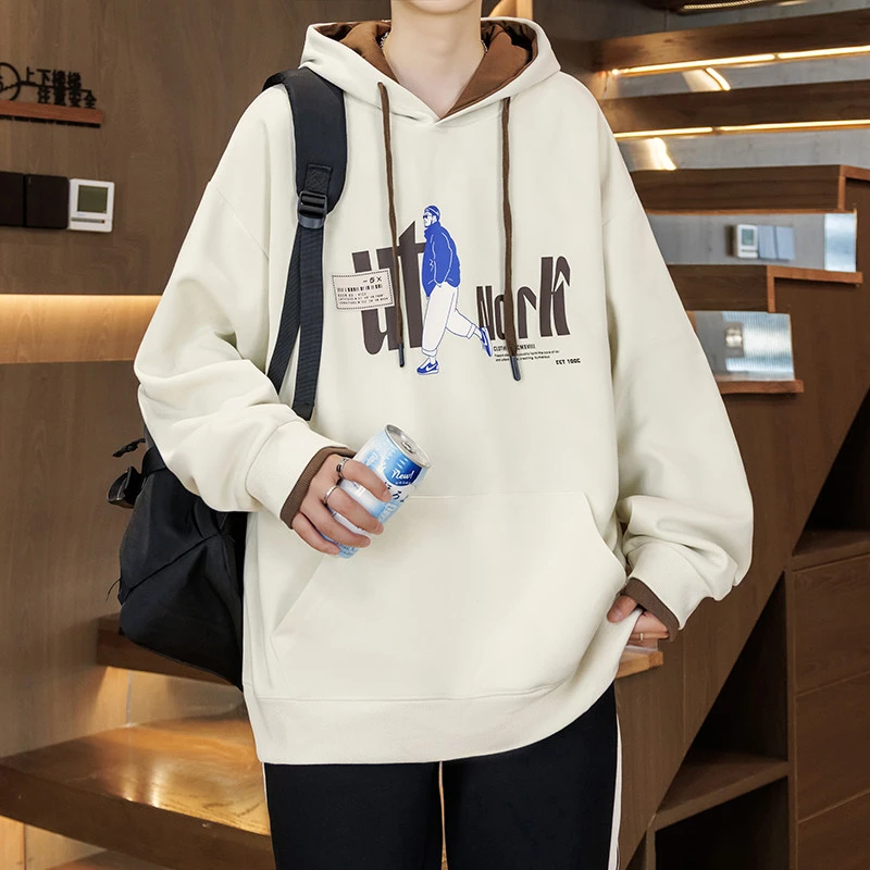 2025秋季连帽卫衣青少年初中学生长袖百搭宽松潮流休闲套头打底衫