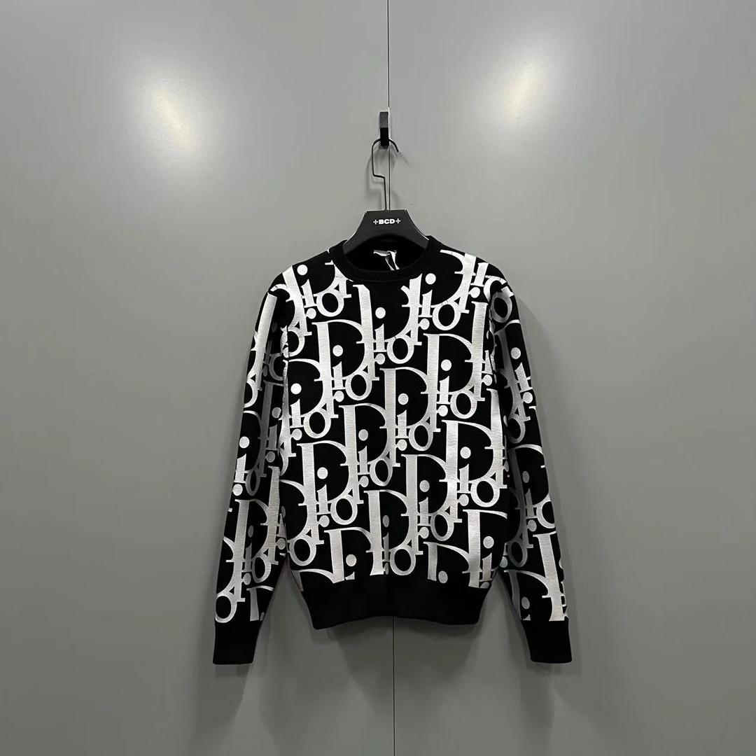 95新 DIOR/迪奥 q225 反光满印老花针织衫bc005853