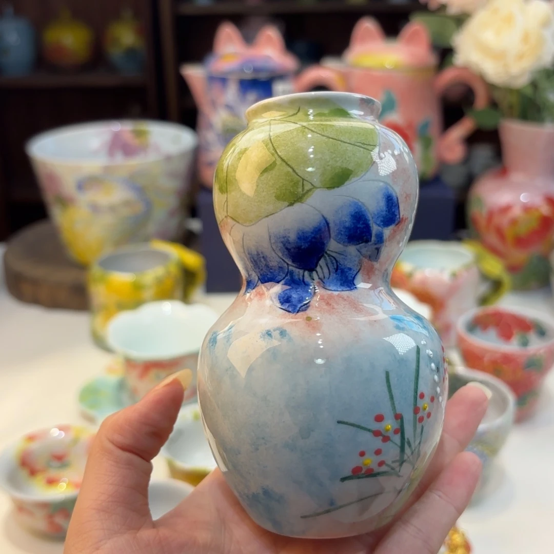 景德镇手绘高温釉下彩陶瓷茶具