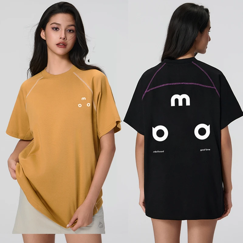 小恶魔速干7A抗菌哈苏线短袖潮牌夏季圆领宽松情侣装休闲t恤男女