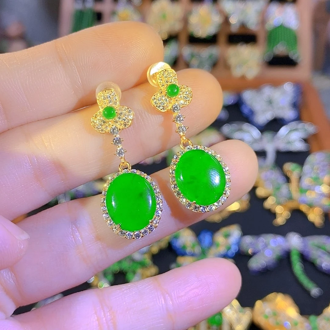 银S925镶嵌挂件翡翠