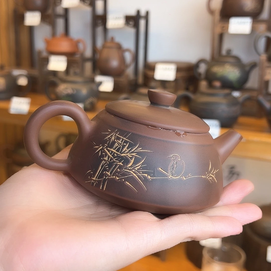 知**乐广西坭兴陶竹子壶