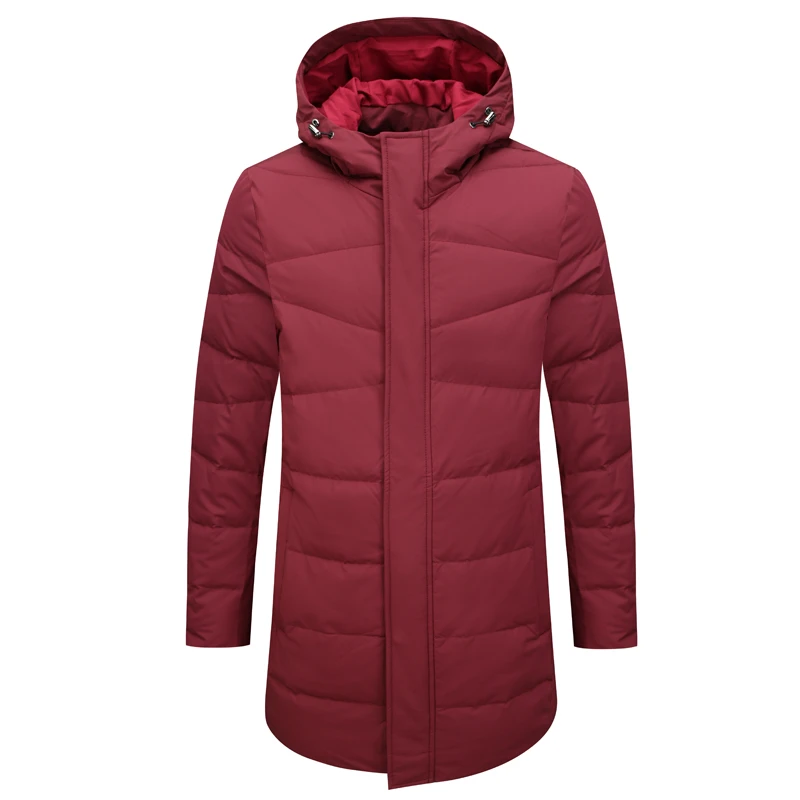 SL142仕东秋冬男式羽绒服 白鸭绒商务休闲保暖防风外套 红色