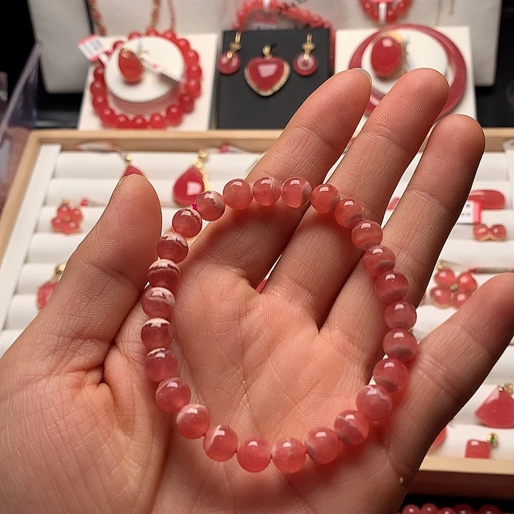 菱锰矿（红纹石）手绳未镶嵌