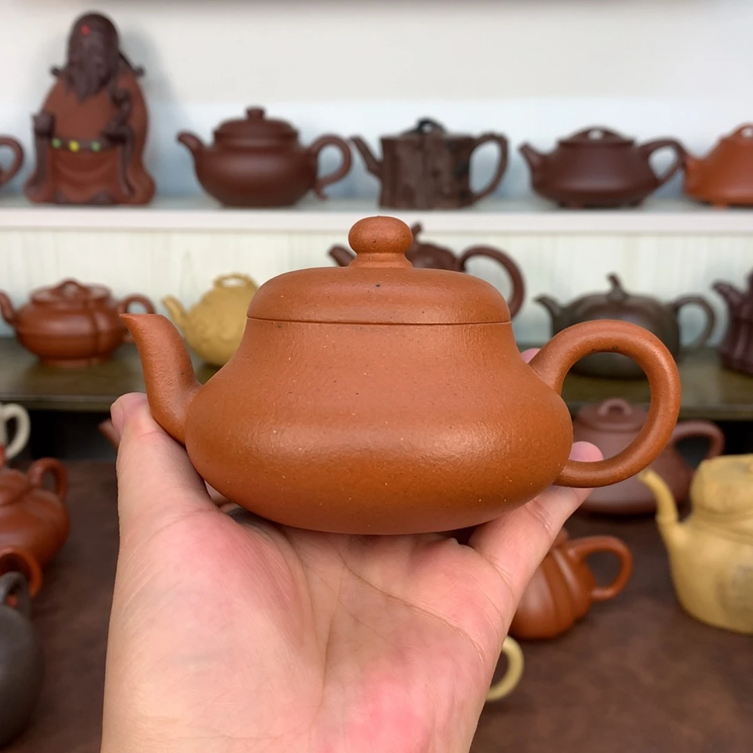 茶壶紫砂半手工红泥容量140