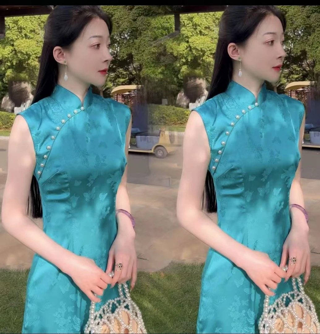 【回眸】老上海复古旗袍2025新款女无袖高级感显瘦日常改良旗袍