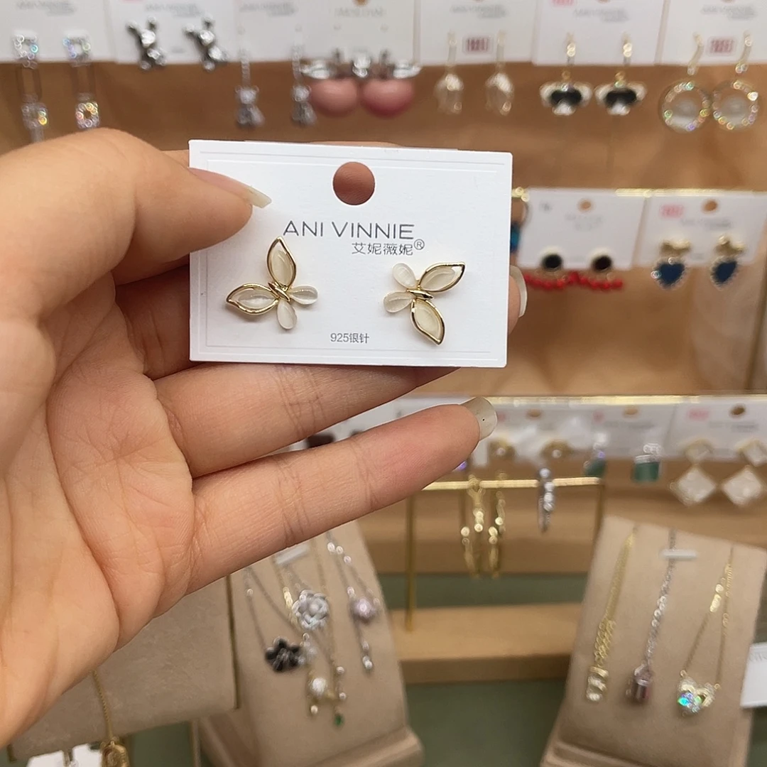 锆石纯铜合金耳环